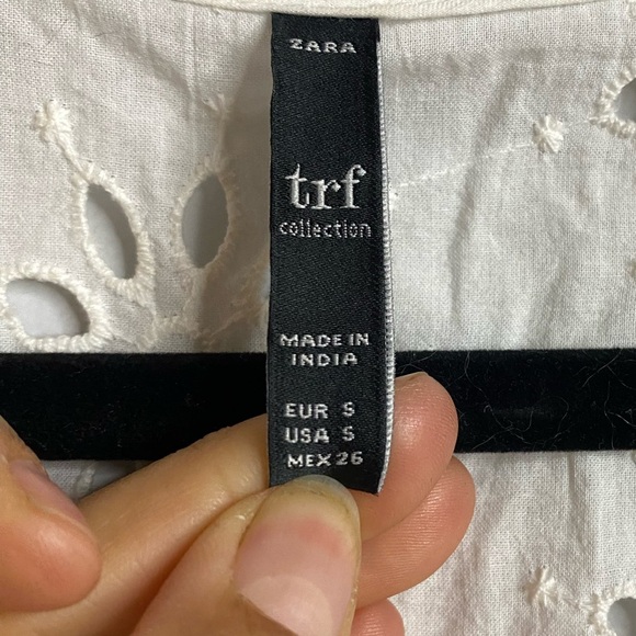 Zara White Eyelet Kimono shrug Top - Boho or Hippie style - small - Picture 7 of 12